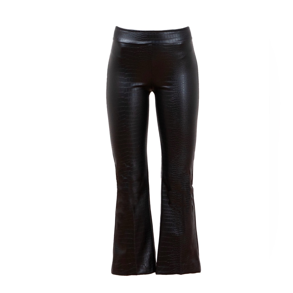 Avenue Montaigne Leo Pleather Croco Faux Leather Crop Pants Size 2